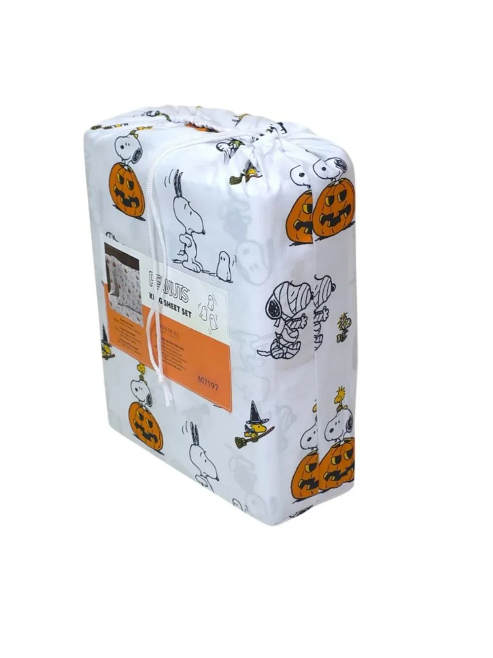 Peanuts Halloween King Sheet Set By Berkshire Snoopy & Woodstock Pumpkins